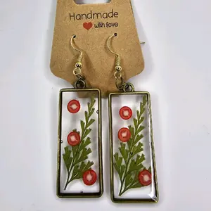 Tomato and Leaf Earrings - Unique Design with Floral Accents, Lightweight and Stylish Accessory for Everyday Wear