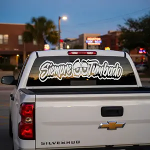 Siempre Tumbado White Decal 39 x 12 Inch Ready to Install Rear Window Sticker for Vehicles Clean Uniform Look