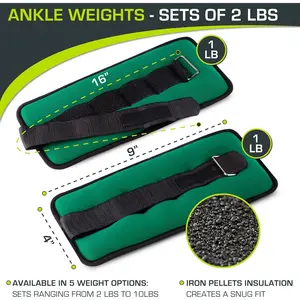 Ankle/Wrist and Arm/Leg Weights Set of 2, Adjustable Strap 1 lb-5 lb, Adjustable Weight 15 lb, 10 lb, 7 lb for Men and Women posture