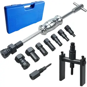 12pcs Motorcycle Blind Hole Collet Bearing Puller Set Internal Extractor Kit with Slide Hammer 2-Jawed Puller and Expandable Collets 8-32MM Pilot Inner Bearing Removal Tool