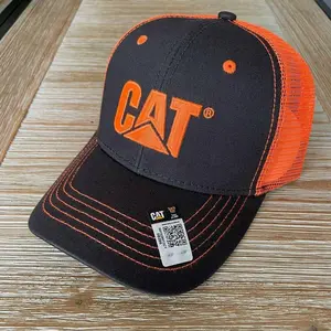 Caterpillar Cat Equipment Twill / Mesh Hat Cap - Orange Logo