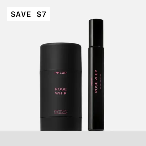 PHLUR Rose Whip Layering Duo - Natural Deodorant + Eau de Parfum Set - 48-Hour Odor Protection, Aluminum Free