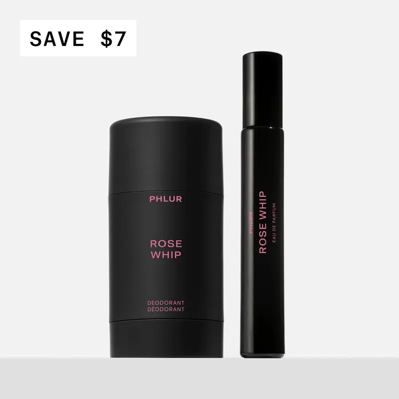 PHLUR Rose Whip Layering Duo - Natural Deodorant + Eau de Parfum Set - 48-Hour Odor Protection, Aluminum Free