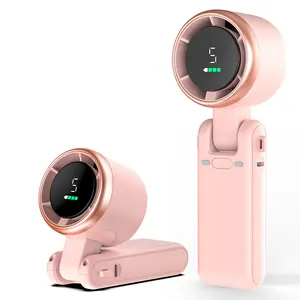 Powerful Turbo Handheld Fan - 50000RPM High-Speed Brushless Motor, 5000mAh Rechargeable 5-Speed Digital Display Fan for Travel, Outdoor Use, Turbo Fan, Powerful Turbo Fan