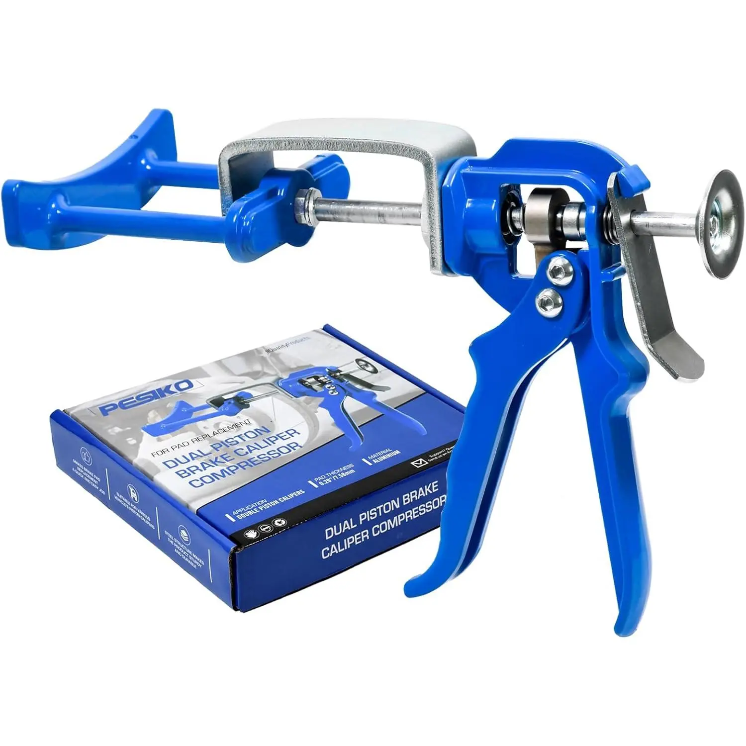 PESIKO 25750 Dual Disc Brake Caliper Compressor, Automotive Repair Tool for Vehicle Brake Pad Replacement & Car Vehicle Repair Needs, Car Automotive Tools