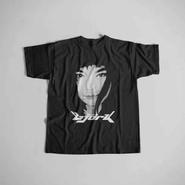 Y2k Bjork T-Shirt, Vintage Graphic Tees Gothic Grunge Y2k Emo Scene Amity Affliction Style Clothes Men Women Streetwear