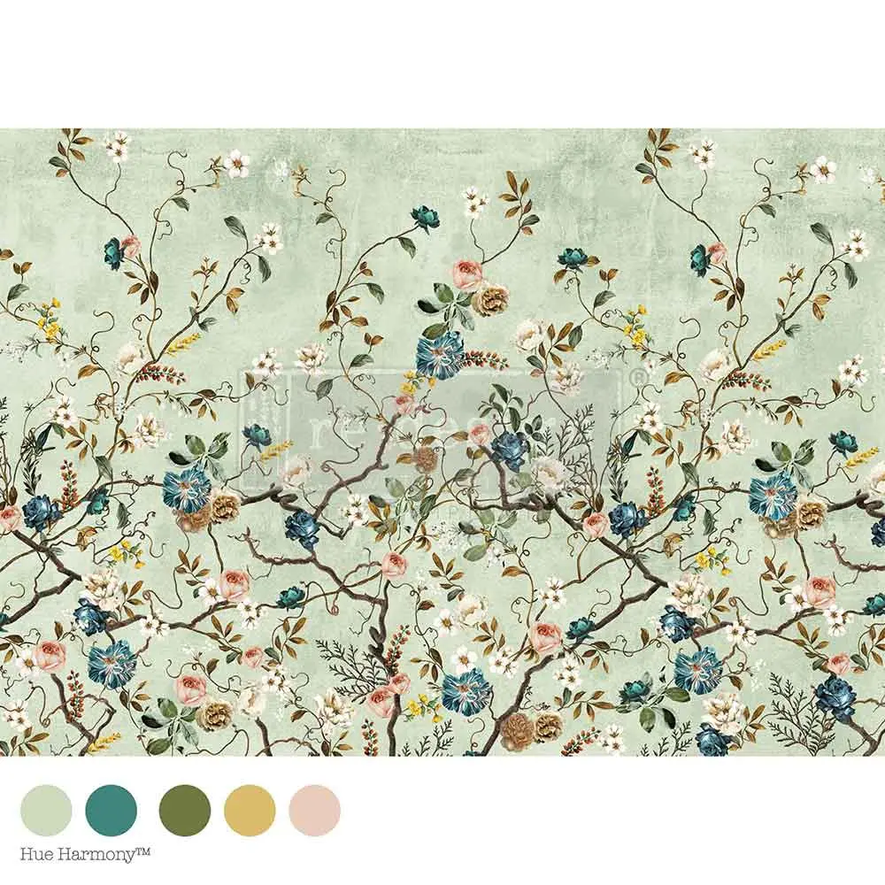 A1 Decoupage Fiber - Blossom Perch - 1 sheet, 23.4"x33.1"