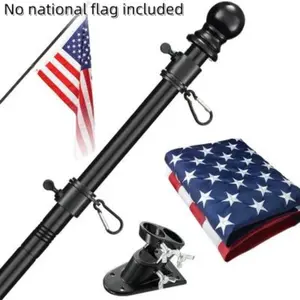Anti-Winding Rotatable 4-Section Stainless Steel Wall Mount Flag Pole - 1.5m (5ft) Splicing Tilted Flagpole, Ideal for Outdoor Garden, Office, Commercial & Sports Events, Durable Rust Resistant