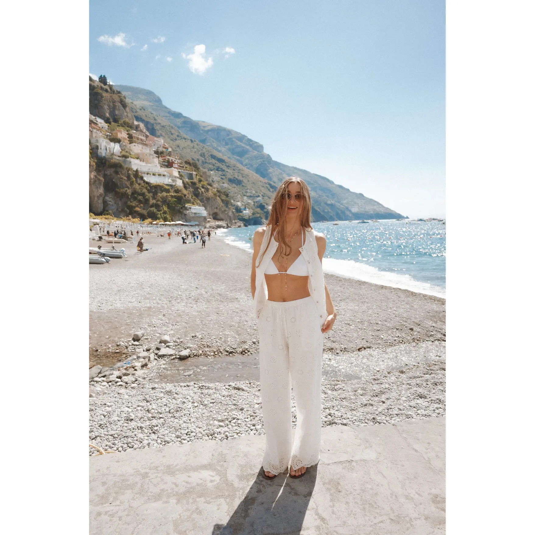 Wren Pant - White Broderie