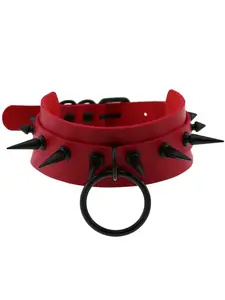 Punk Style Spiked Decor Pu Leather Choker Necklace, Fashionable Adjustable Necklace for Women & Men, Trendy All-match & Exquisite Jewelry for Birthday Gift, Adjustable Chain Jewelry
