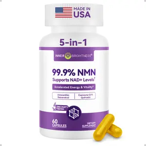 Inner Brightness NMN Complex 760mg, Pure NMN 500mg, 99.9% High Purity, with Resveratrol, Astaxanthin, Coenzyme Q10 and Quercetin, Support NAD+ Levels, Delay Aging, Cellular Energy, Non-GMO, Gluten-Free, 3rd-party Tested, 60 Capsules Optimum