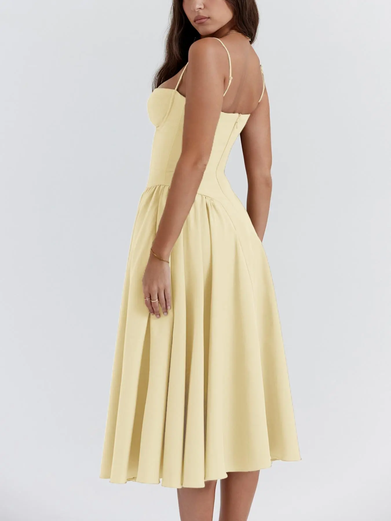 Women's Plain Backless Cami Dress with Zip-Back, Elegant Classy Flattering  Adjustable-Strap Midi Dress for Parties, Holidays and Wedding Guests,  Women's Summer Clothes - TikTok Shop