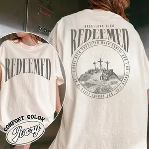 Comfort Color Redeemedd Tee Christian Shirt, Gift for Men Christian Gifts Bible Verse T-Shirt, trendy t-shirts, y2k outfits men, vintage 90s graphic tees,  Top