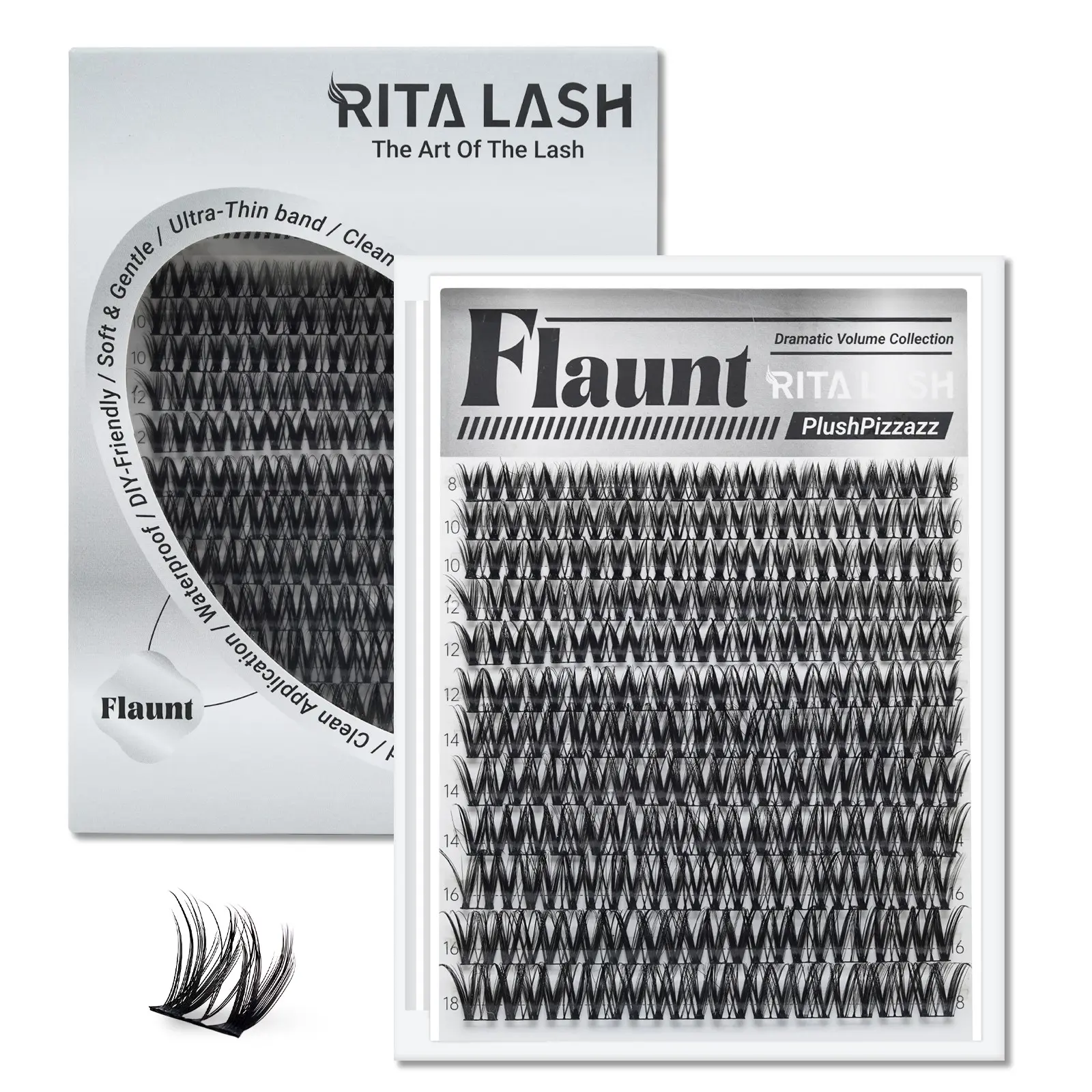 Flaunt RITALASH Clusters, Eyelash Extensions, Upgrade 2.0 Lash Extension Kit, Ultra-Dense, Waterproof, Long-Lasting Lash Clusters, Venus Styles, Natural Daily Volume and Manga Looks, Beginner-Friendly DIY Lashes, Diy Volume Eyelashes