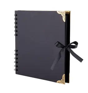 Scrapbook (8 x 8 inch) Scrapbook Album 60 Pages Ideal for Your DIY Scrapbooking Albums Wedding and Anniversary Family Photo Album (black)