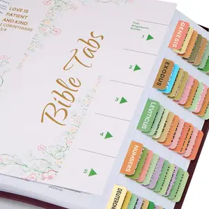 Bible Tabs with Delicate Cover, 75 Tabs with Chapter Titles and Summaries, Christian-Themed Stickers,Waterproof Laminated Bible Tabs,Bible Index Tabs,Bible Study Supplies