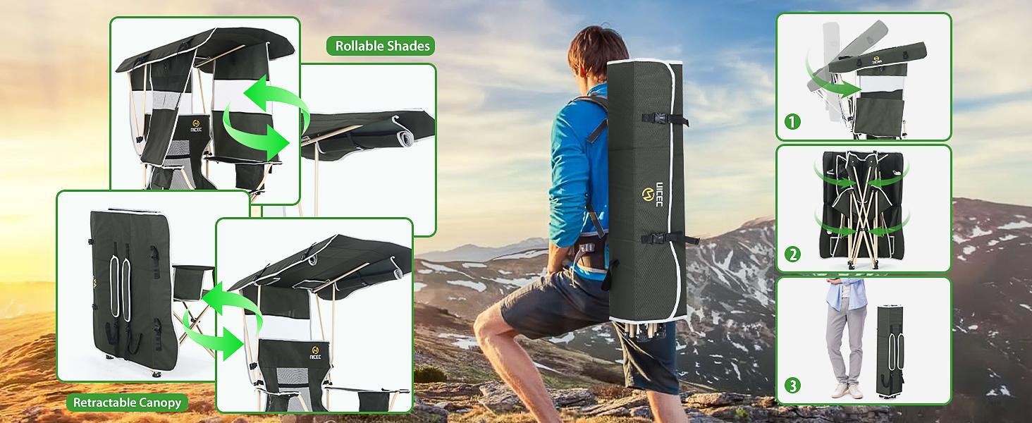 Camping Chair with Canopy, Chair with Shades, Sports Chairs, Folding Chair with Canopy, Detachable Shade Canopy, Side-Pocket and Cupholder Camping Chair with Canopy, Chair with Shades, Sports Chairs, Folding Chair with Canopy, Detachable Shade Canopy, Side-Pocket and Cupholder