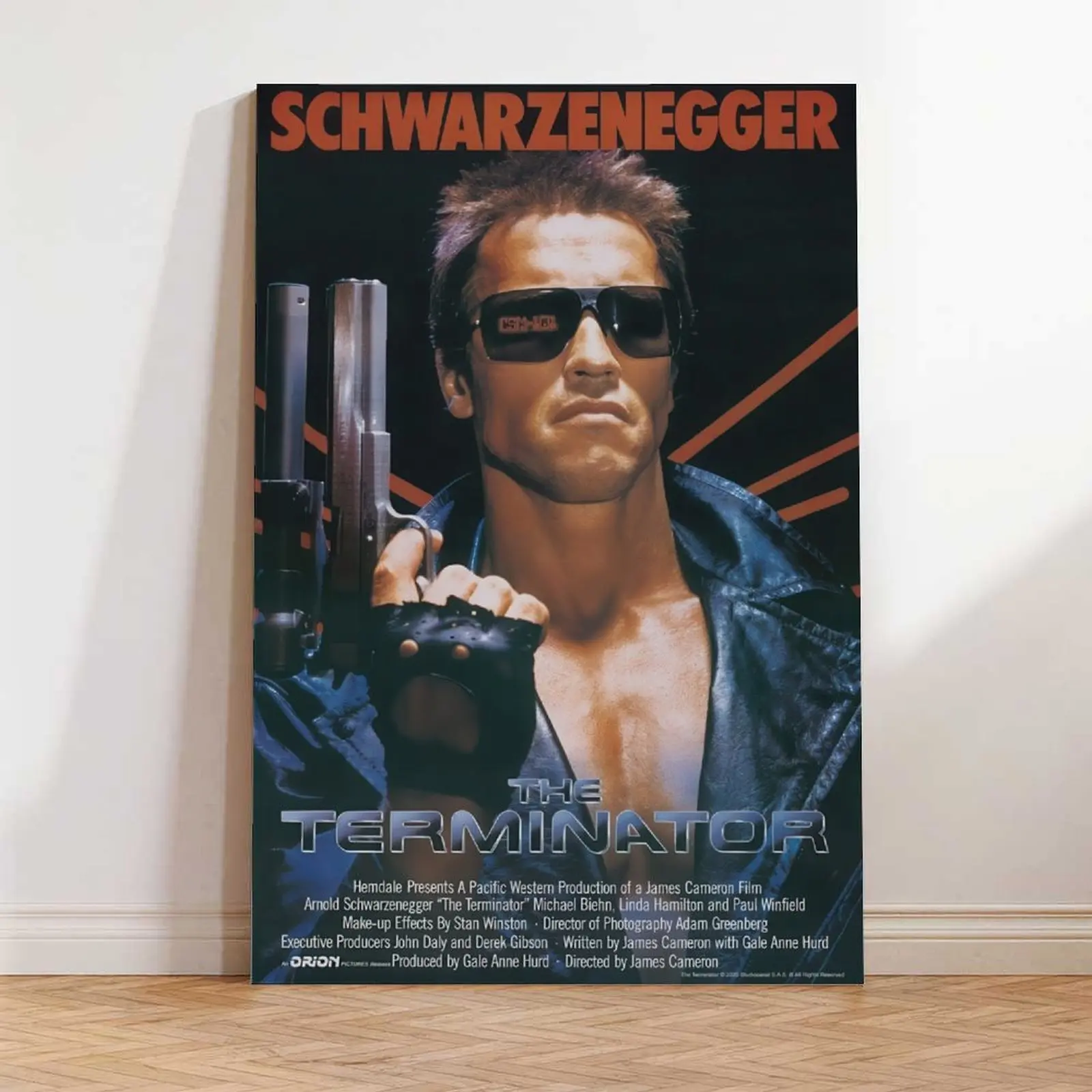 The Terminator Vintage Classic Movie Poster - Graphic Print Design, Unframed Wall Art, Metal/Wood Iconic Decor, Man Cave & Home Wall Decor, Box Pack Home Supplies