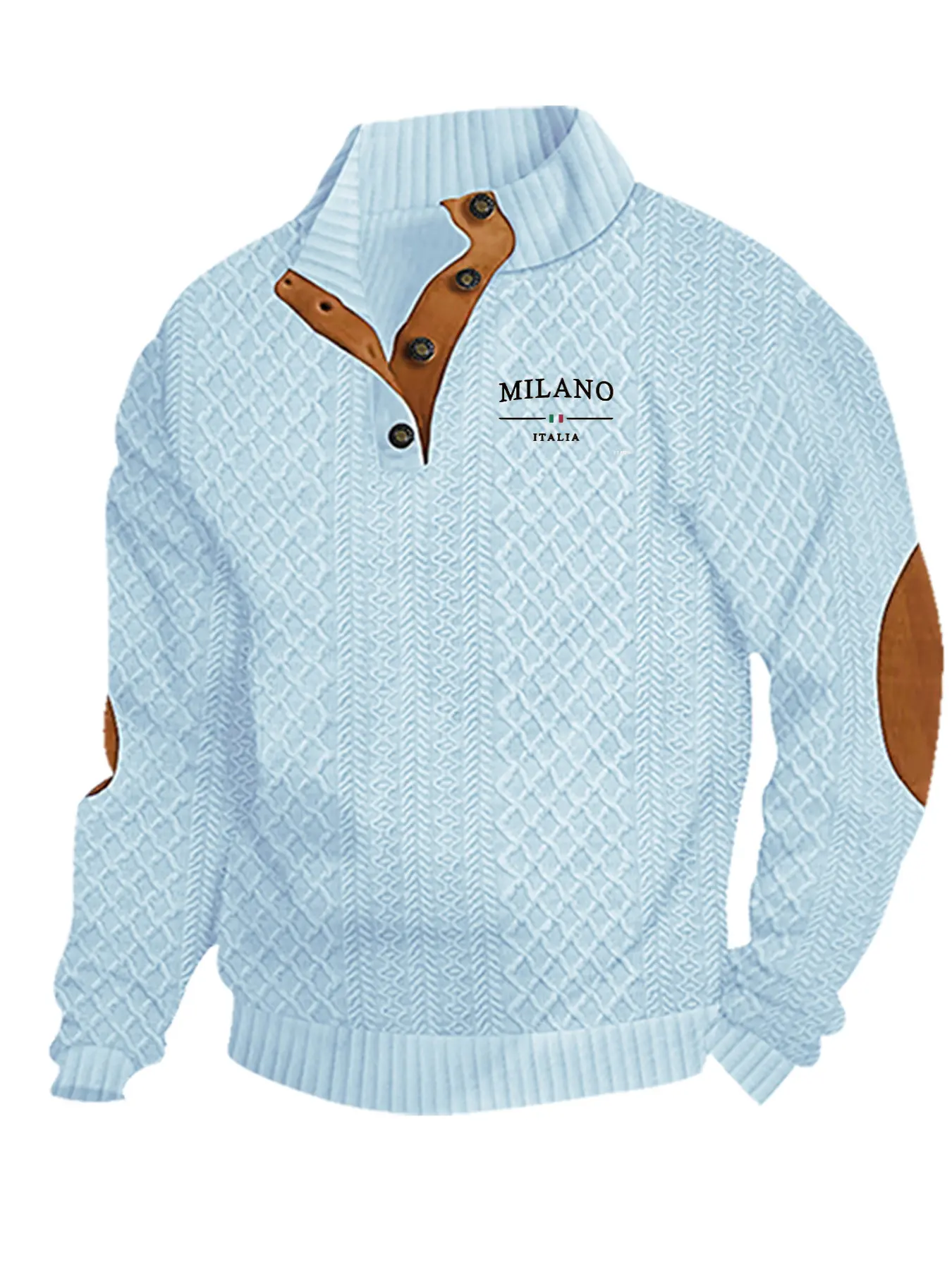 Men's letter print knitted jacquard long sleeve Henley hoodie, Casual Fashion Knitwear, comfortable fabric, casual style, suitable for men's daily wear in and winter, essential for men's gatherings and dates. Men's gift.