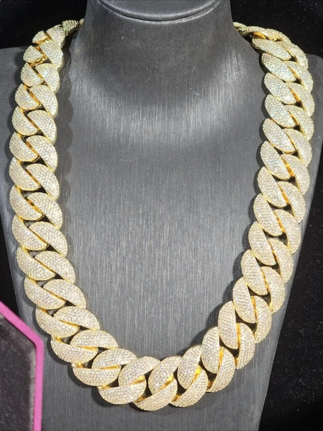 22Mm heavy Cuban chain, handmade high-quality diamond-encrusted heavy men's exclusive Cuban chain jewelry necklace, hip-hop rap style high-quality necklace, rapper jewelry men's exclusive Cuban chain necklace