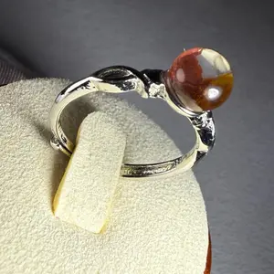 Unique Pick！High Grade Natural Natural Phantom Quartz Crystal Ring - Silver-Plated Copper Multicolor Crystal Design, Adjustable Fit, Natural Materials, Authenticity Key
