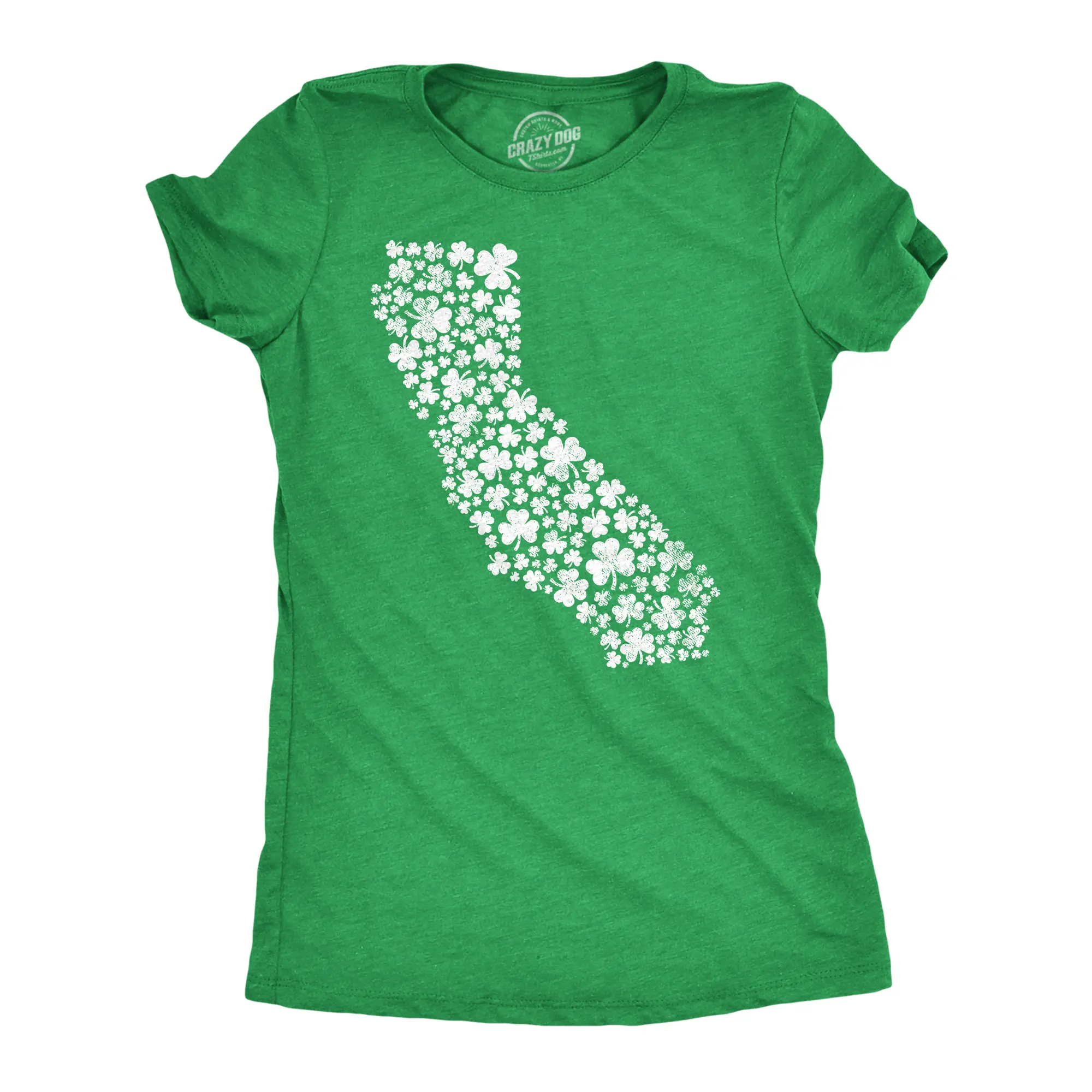 Womens California State Clovers T Shirt Funny St Pattys Day Parade Shamrocks Lovers Tee for Ladies Funny Womens T Shirts Cute Vintage Fashion Casual Ladies T-Shirt Gift  Tops for Women Women's Novelty Tees Green -