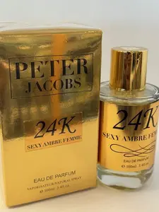 Peter Jacobs 24K Sexy Ambre Femme Eau de Parfum 100ml Regular Edition Floral Woody Fragrance for Women Spray Bottle