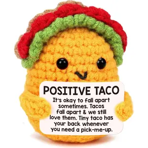 Mini Positive Crochet Taco Gifts Handmade Emotional Support for Birthdays Fathers Day Graduation Christmas Great for Dad Mom Kids Coworkers Friends