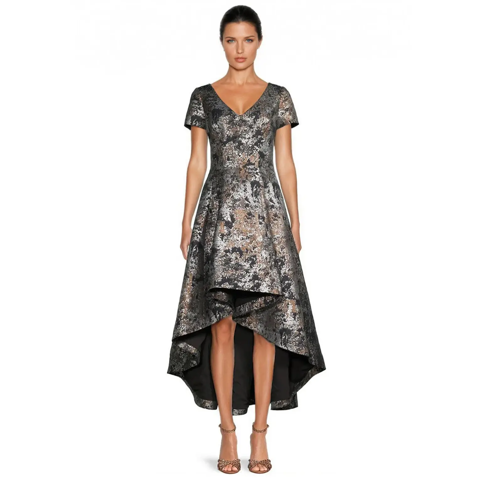 Shani Hi-Lo Jacquard Dress S2238