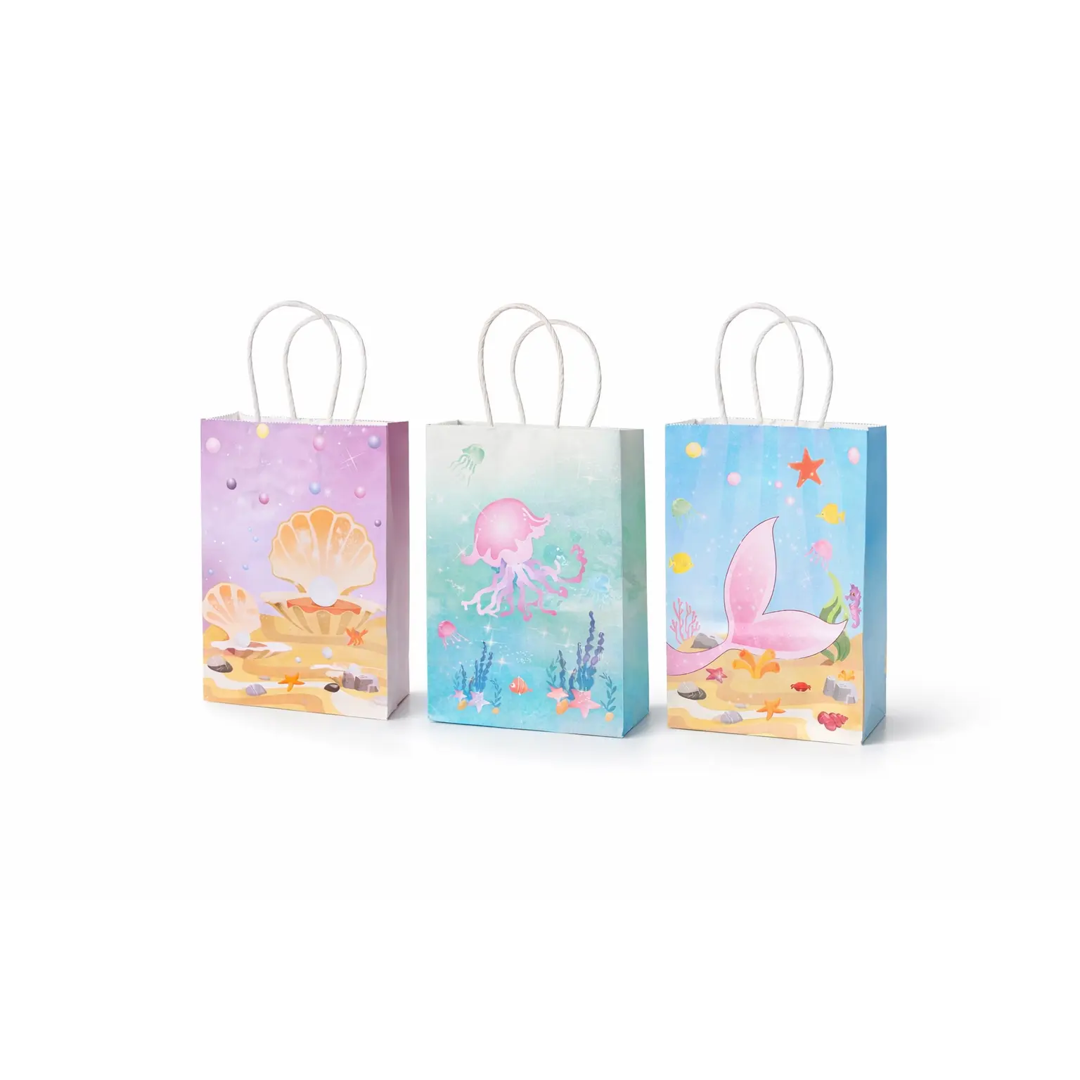 Set of 10 Mermaid party favor bag with handles