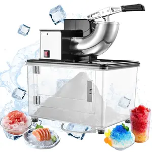 Commercial Ice Crusher Machine, 661 Lbs Per Hour Capacity, Electric Snow Cone Shaver For Shaved Ice, Black Finish, Heavy Duty Stainless Steel Construction, Ideal For Bars, Restaurants, Carts And Home Use