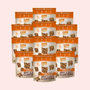 Chunk Nibbles Peanut Butter Chocolate Snack Clusters | 12 Pack | 2oz Bags | Sweet & Salty Cluster Bites