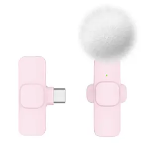 Wireless Lavalier Microphone for iPhone iPad, Type-C Lapel Mic, USB Mic, Plug-Play 2.4g, Ultra-Low Delay, Noise Reduction, Video Recording, Interview, Podcast, Vlog, Podcast Equipment