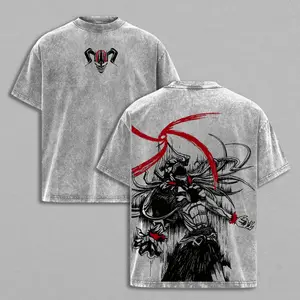 Ichigo Kurosaki Bleach Tee & Hoodie Washed – Vintage Oversized Heavy Cotton Anime Manga Hoodie & T-Shirt, Double Printed Retro Unisex Streetwear Graphic Top, Soul Reaper Bankai Edition, Japanese Anime Merch