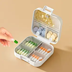 Portable Medicine Packing Box, 1 Count Mini Small Medicine Box, Simple Pill Storage Box, Snap-type Pill Box, Home Organizer for Medicine, Pill, Vitamin, Healthcare, Supplement Organizer, Probiotics, Medical Organizer