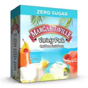 Margaritaville Singles to Go Water Drink Mix, Variety Pack, Includes 4 Flavors: Caribbean Fruit Punch, Pina Colada, Strawberry Daiquiri, And Margarita,1 Box (40 Single Servings)