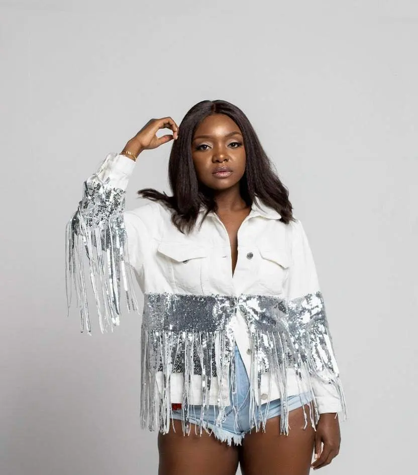SEQUIN TASSEL JACKET white