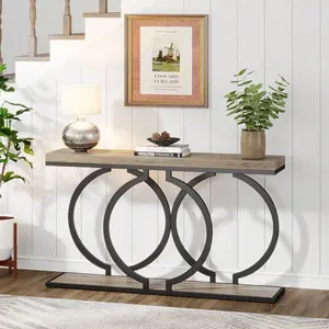 55-Inch Modern Gold Console Table For Entryway Table, Narrow Long Sofa Table Behind Couch Table Accent Table For Living Room