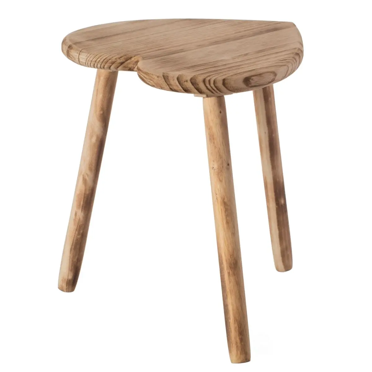 Vintiquewise Antique Heart-Shaped Natural Wood Grain Multifunctional Footstool - 13.75x13.75", 2.21 lb Single Seat Living Room Furniture, Rustic Farmhouse Country Style Decor