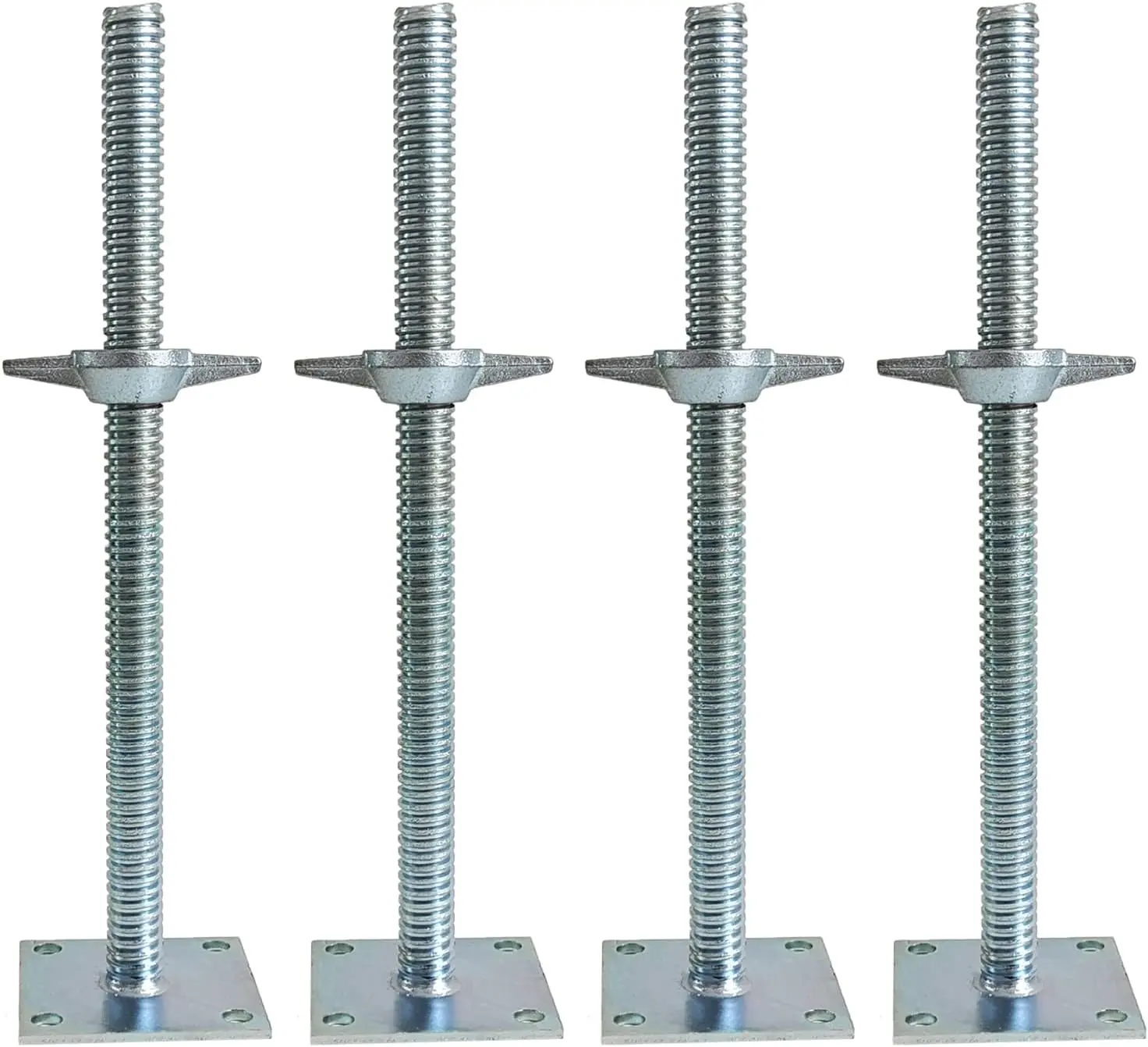 4 Pack Adjustable Leveling Jack Solid Screw Jacks with Base Plate for Baker-Style Scaffolding,