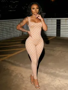 Women's Polka Dot Halter Jumpsuit, Trendy Halter Design, Comfortable and Stylish, Perfect for Daily Wear, Casual Fashion