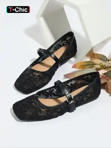 Women's Elegant Lace Pattern Ballet Flats, Chic Ballet Flats, Ballerina Flats, Fashionable Pointed Toe Casual Trendy Flat Shoes for Summer, Lightweight Breathable Comfortable Shoes for Daily Wear, Girl