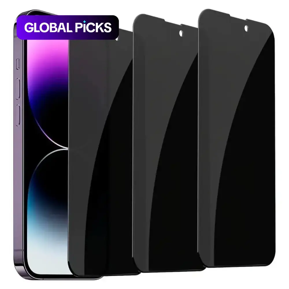 Privacy Screen Protector, 3 Counts Anti-Spy Protective Tempered Glass Film, Smartphone Screen Protector Accessories Compatible with iPhone 16 15 14 13 12 11 Pro Max Plus X XS XR Mini #GLOBAL PICKS