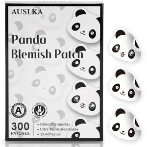 AUSLKA Panda Pimple Patches - 300 Patches, Hydrocolloid Spot Dots - Blemishes Patch - Facial Skin Care, For Zits, Blemishes, & Breakouts