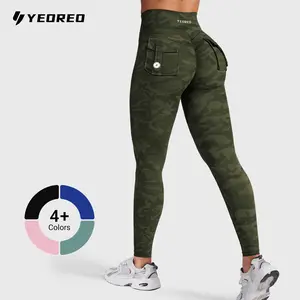 YEOREO Leggings with Pockets for Women Charm Leggings Workout Leggings for Women V Cross Waist Butt Lifting Gym Yoga activewear exercise walking Sports Bottoms Fitness Training Pant