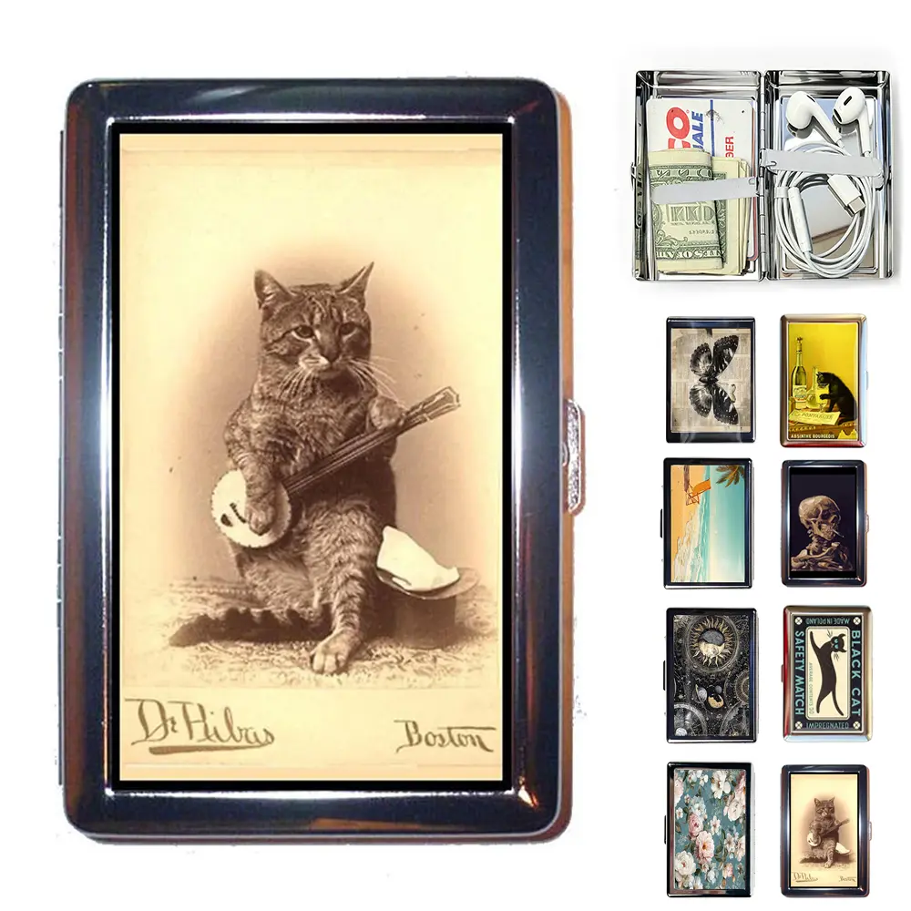 Vintage-Style Versatile Card & Cash Case, New Vintage Versatile Metal Storage Case with Easy Snap, Elegant and Rebellious Card Box for Credit Cards Cash Id Business Cards