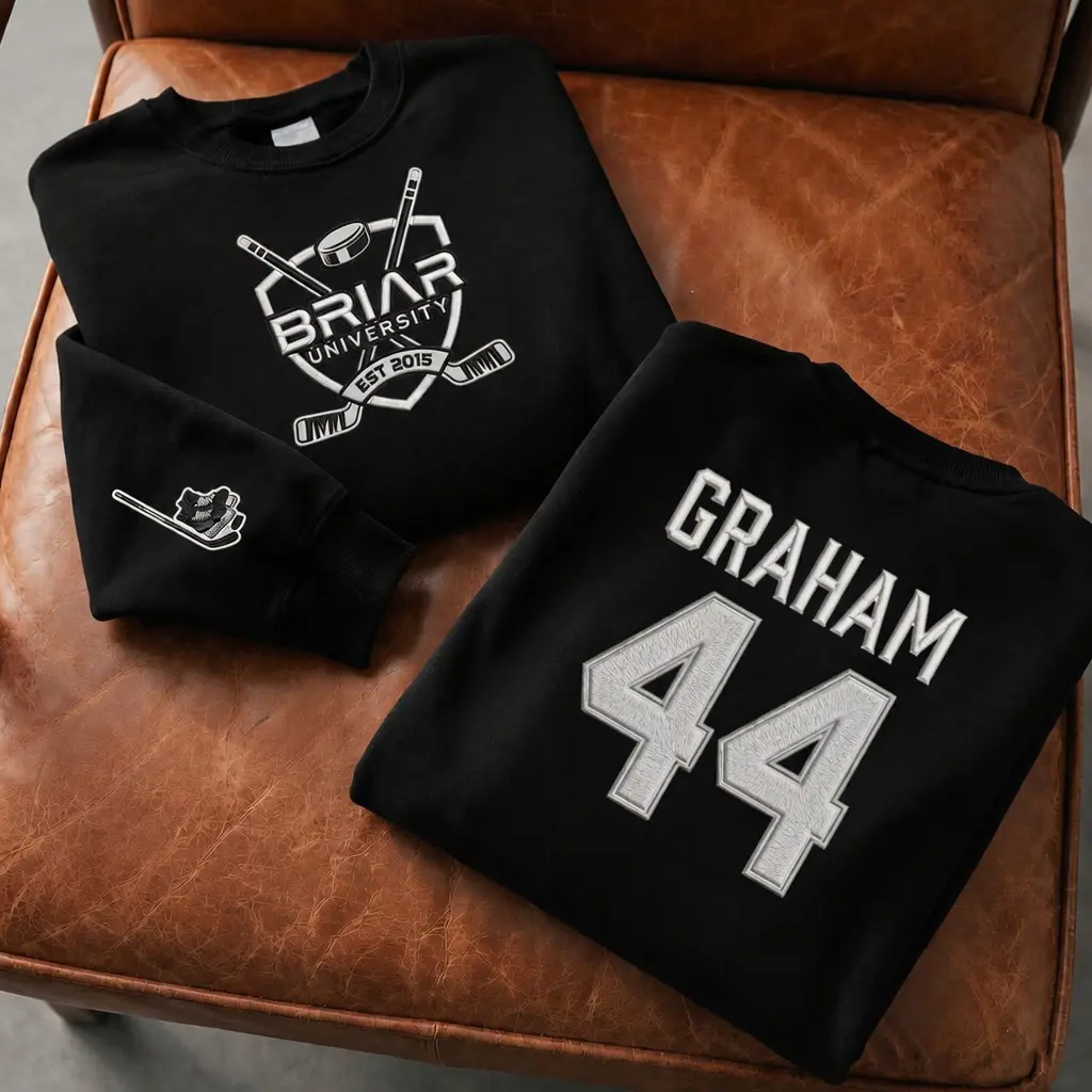 Briar University Graham 44 Sweatshirt, Briar U Embroidered Shirt, Off Campus Series Bookish Hoodie, Hockey Romance Sweatshirt Gift for Her