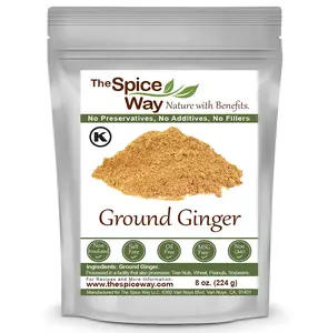 The Spice Way Pure Ground Dried Ginger Powder - Oil-Free, Salt-Free, Non-GMO - Farm-to-Table Quality - Versatile Flavor for Cooking & More