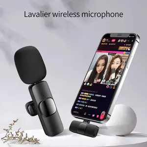 Wireless lavalier microphone (with velvet cover) suitable for IOS/Android black mini professional noise cancelling, mobile live streaming, Live streaming equipment, outdoor video logs, travel TikTok, adventure vlogs