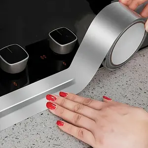1 piece of laminated lithium foil beauty seam sticker, kitchen oil proof sticker, aluminum foil tape, stove gap fireproof and high-temperature resistant waterproof sticker, suitable for kitchen, bathroom, living room, bedroom